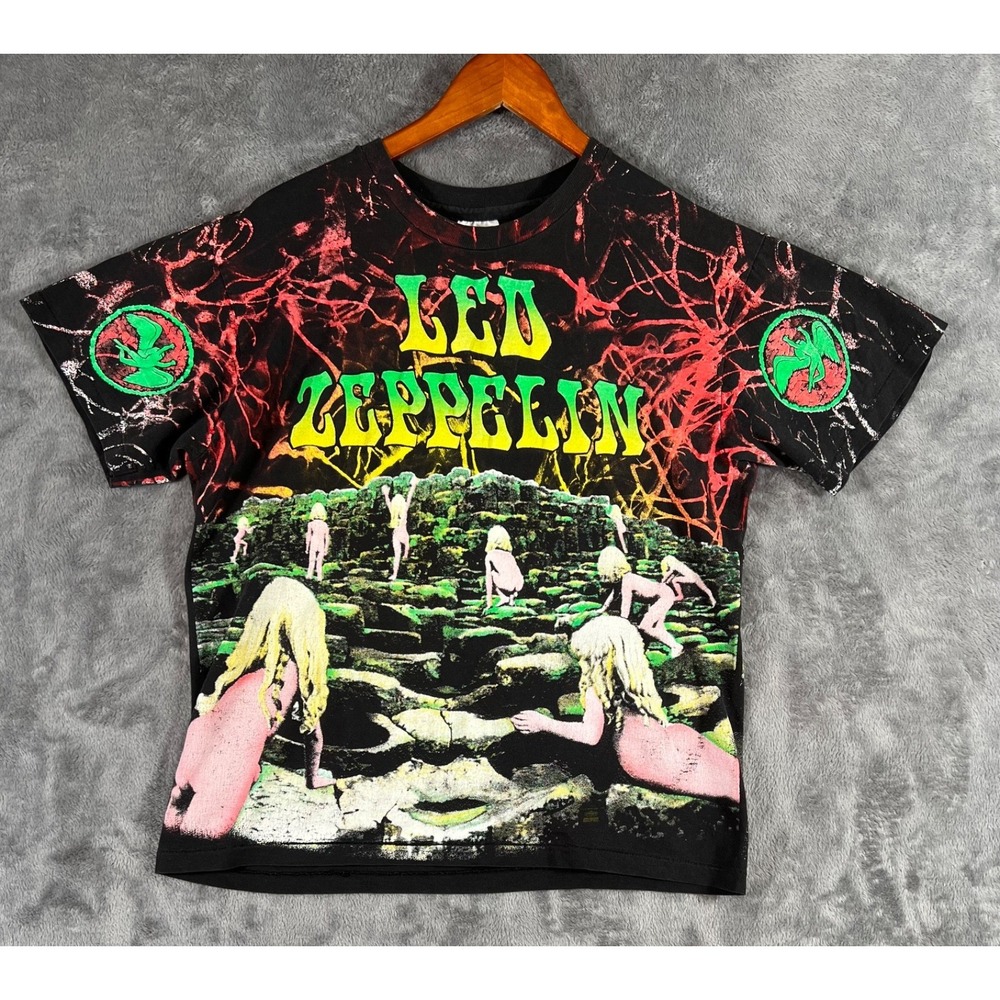 Vintage 1992 Led Zeppelin Houses of the Holy AOP Single Stitch T-Shirt Large